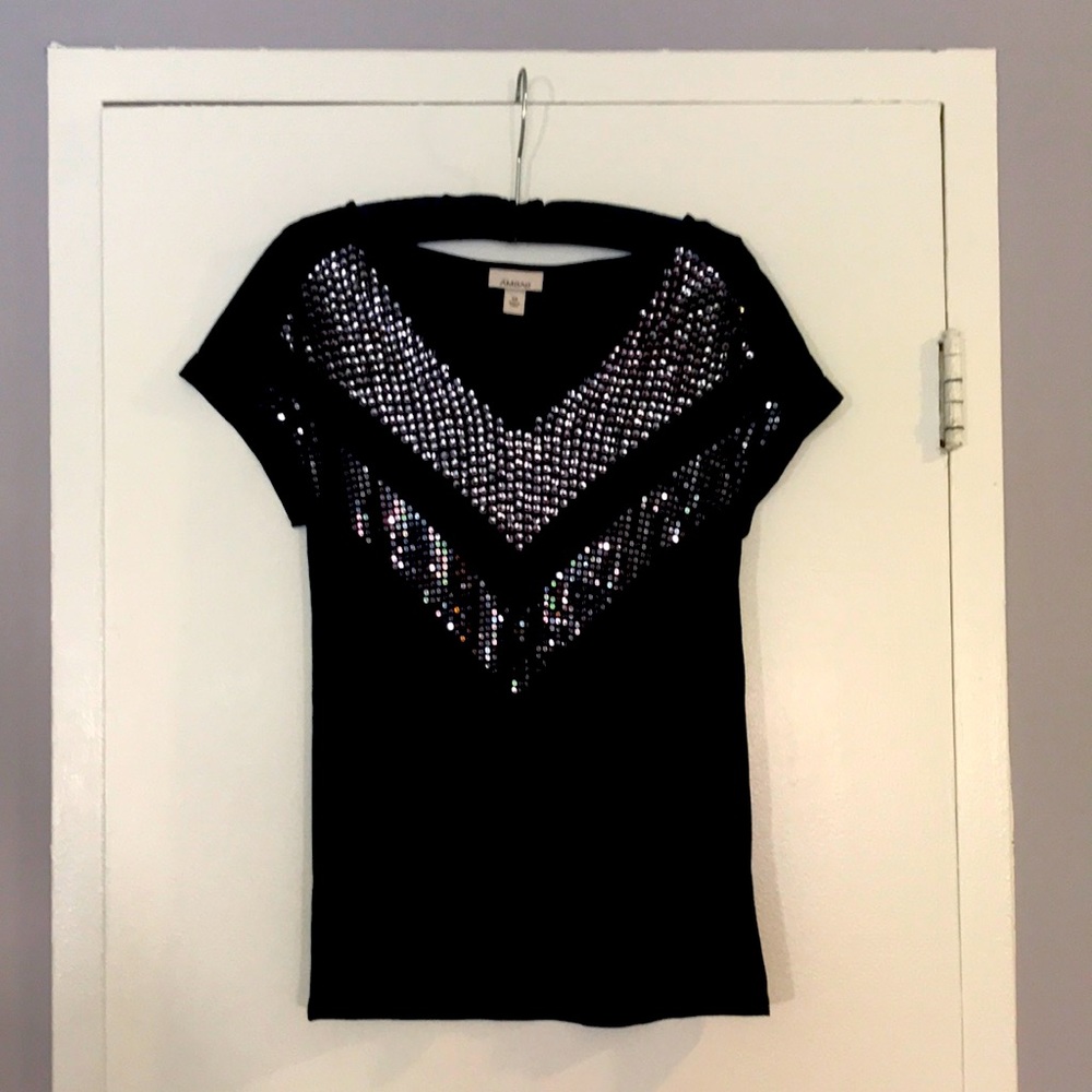 Black Sequined Tee